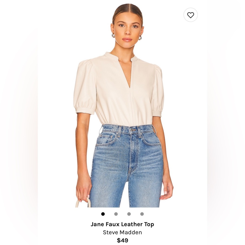 Steve Madden Faux Leather Blouse